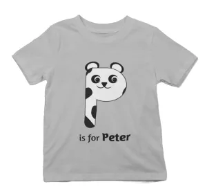 Personalized Kids Tshirt Gift For Toddler Girls with Initials P On Shirt Gift