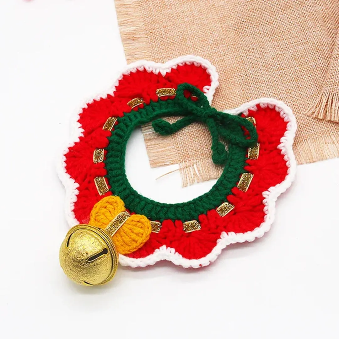 PetAffairs Christmas Hand Woven Wool Collar
