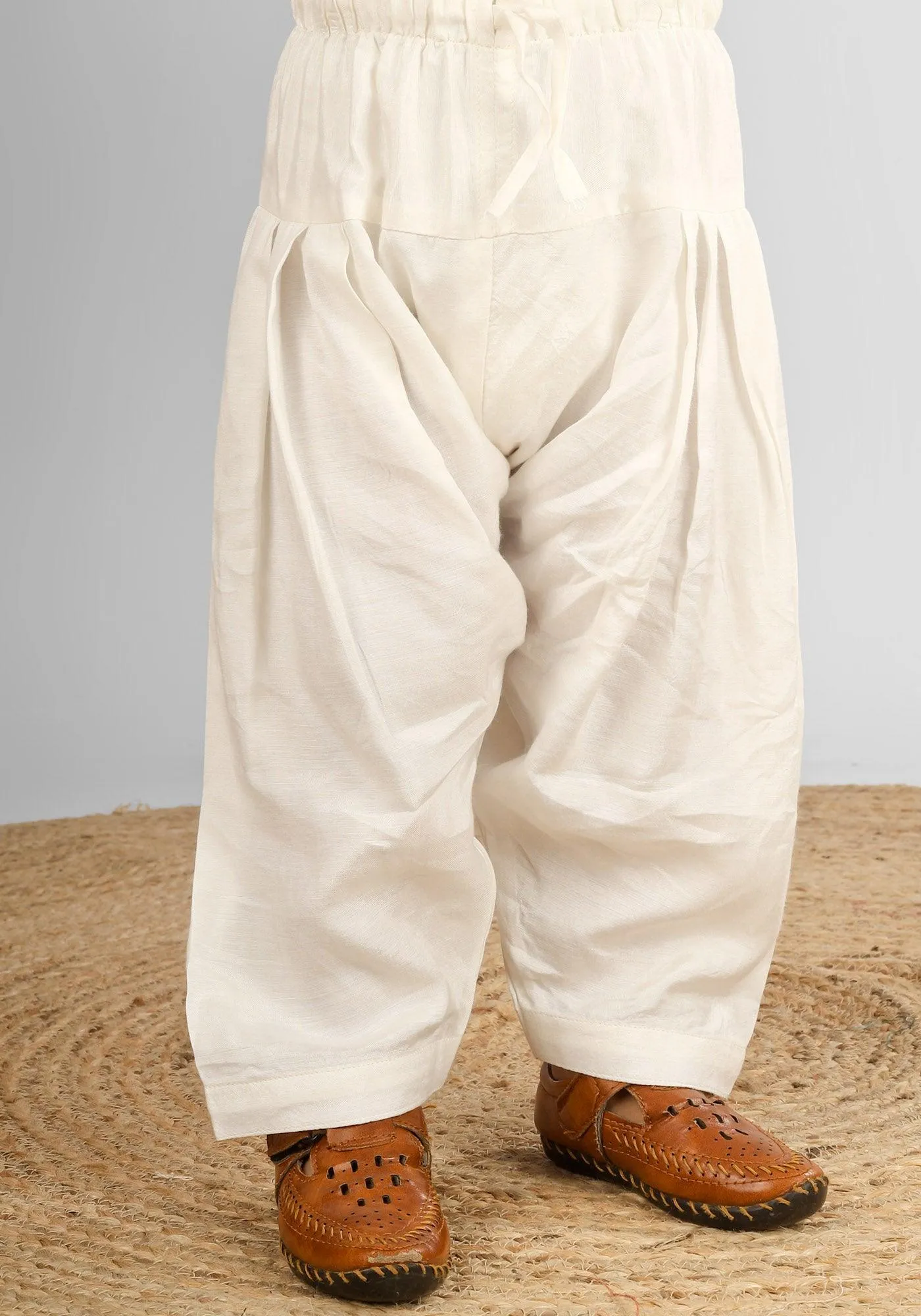 Polka Tots Full Sleeves Pathani Set - Blue