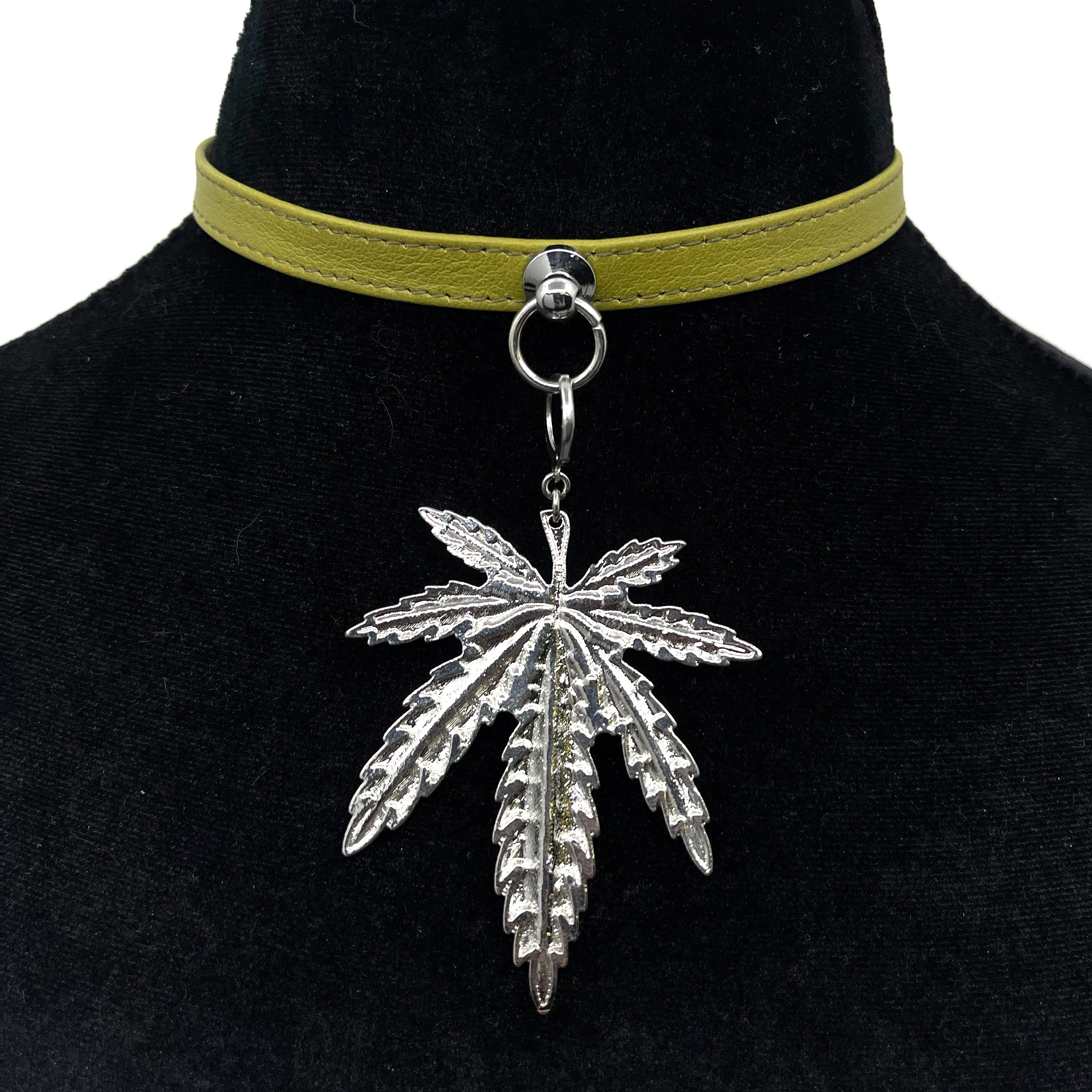 Puff Puff Pass XL Pot Leaf Collar Tag
