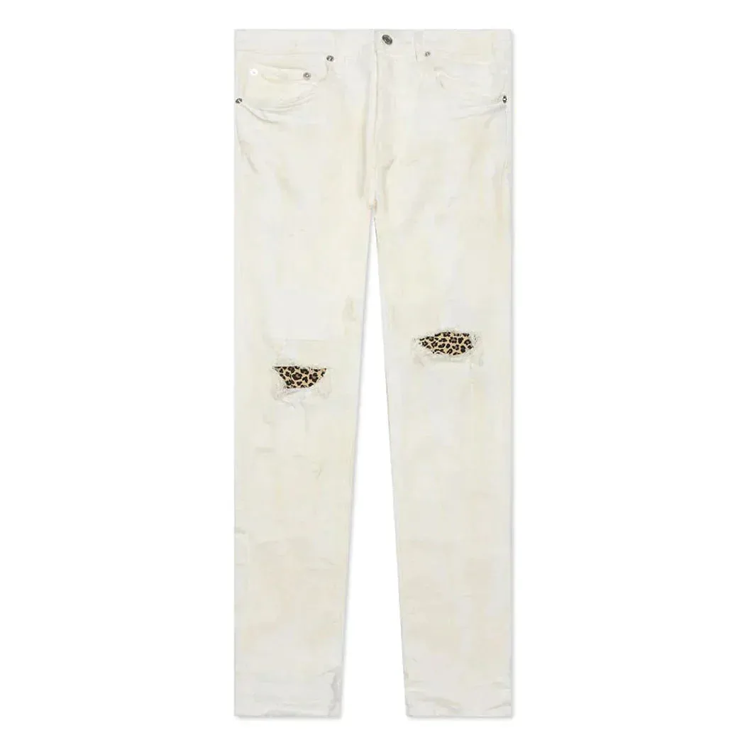 Purple Brand P001 White Animal Repair Jean