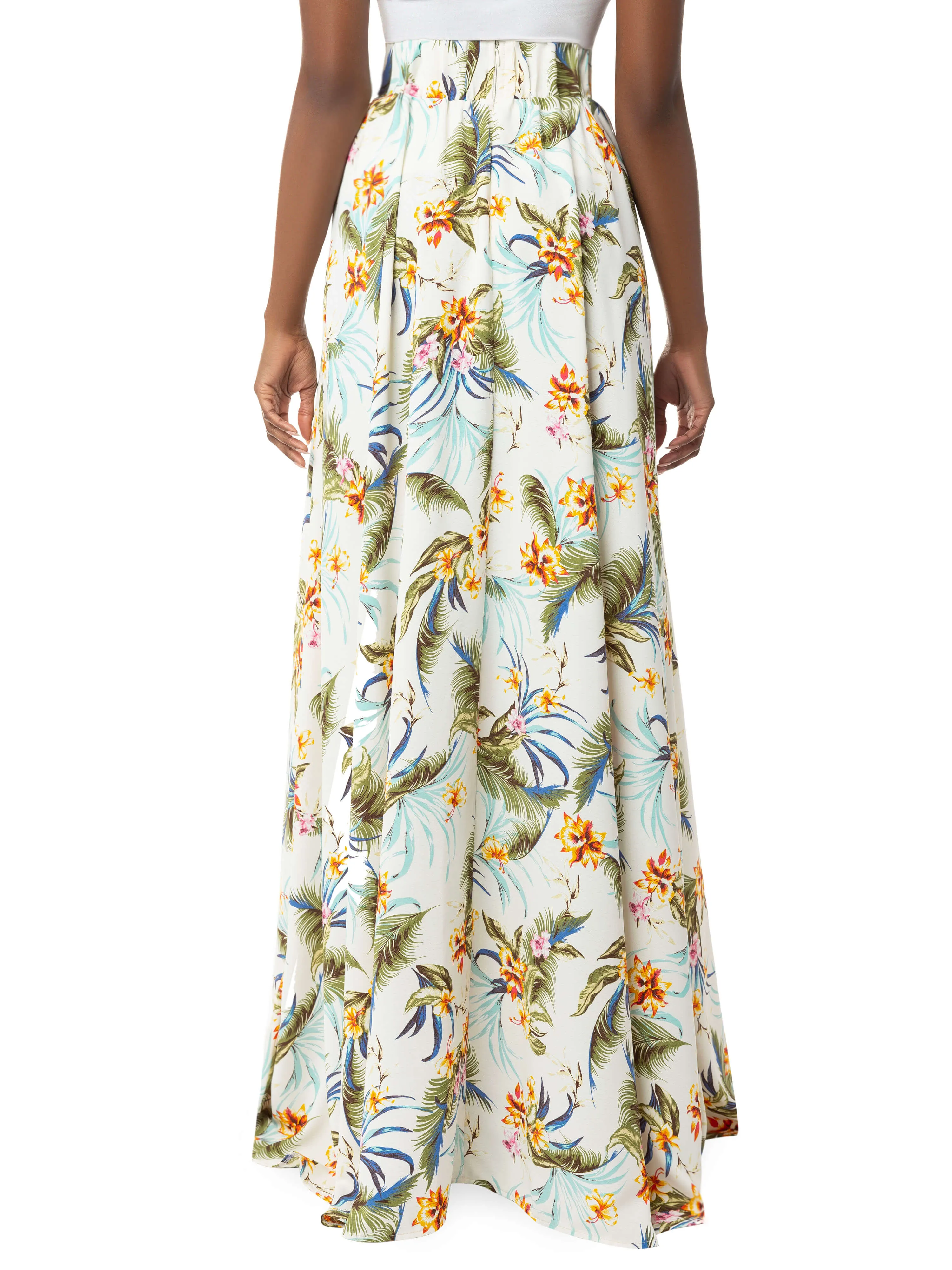 "Azalea" Ivory Print Maxi Skirt