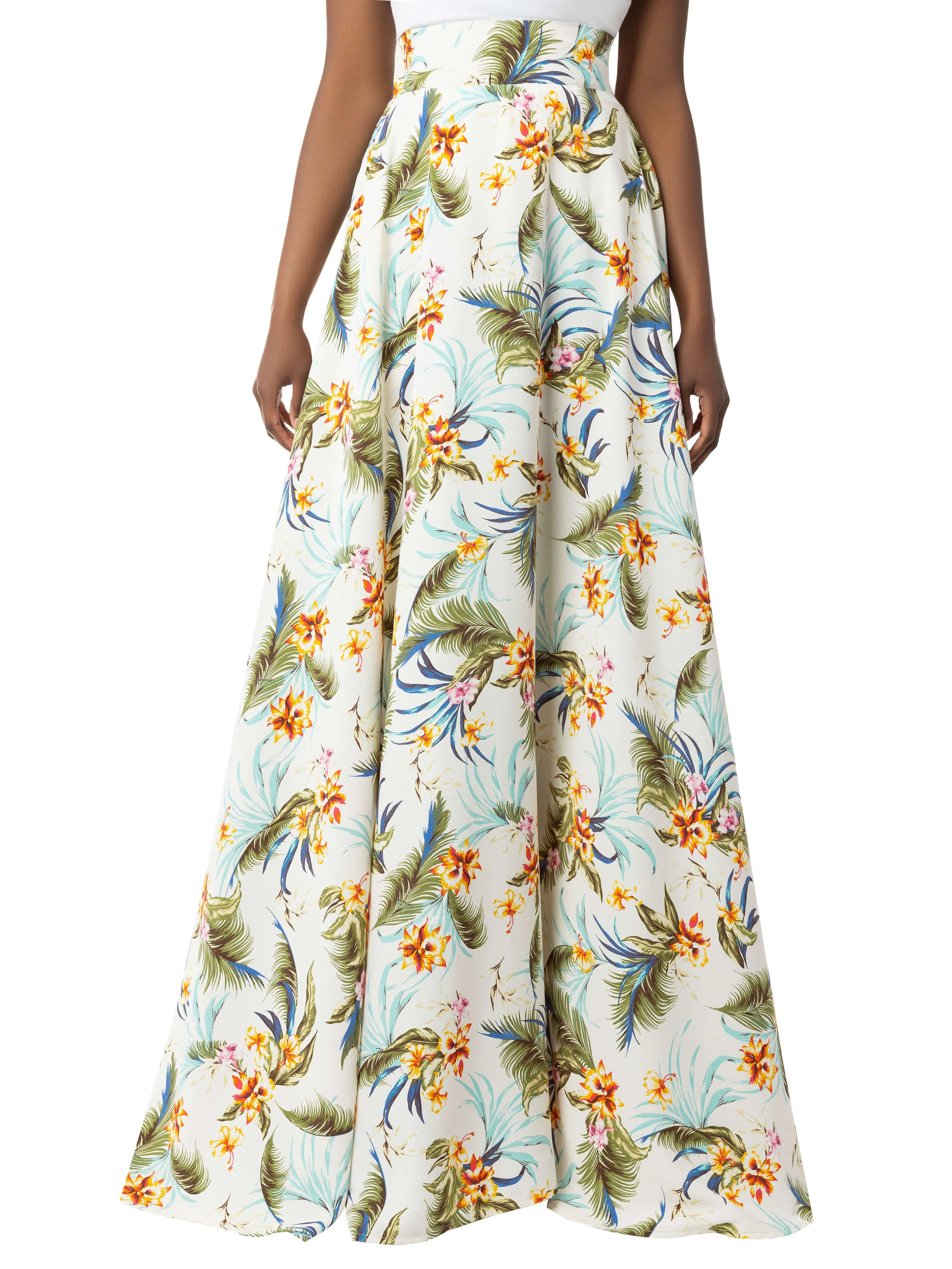 "Azalea" Ivory Print Maxi Skirt
