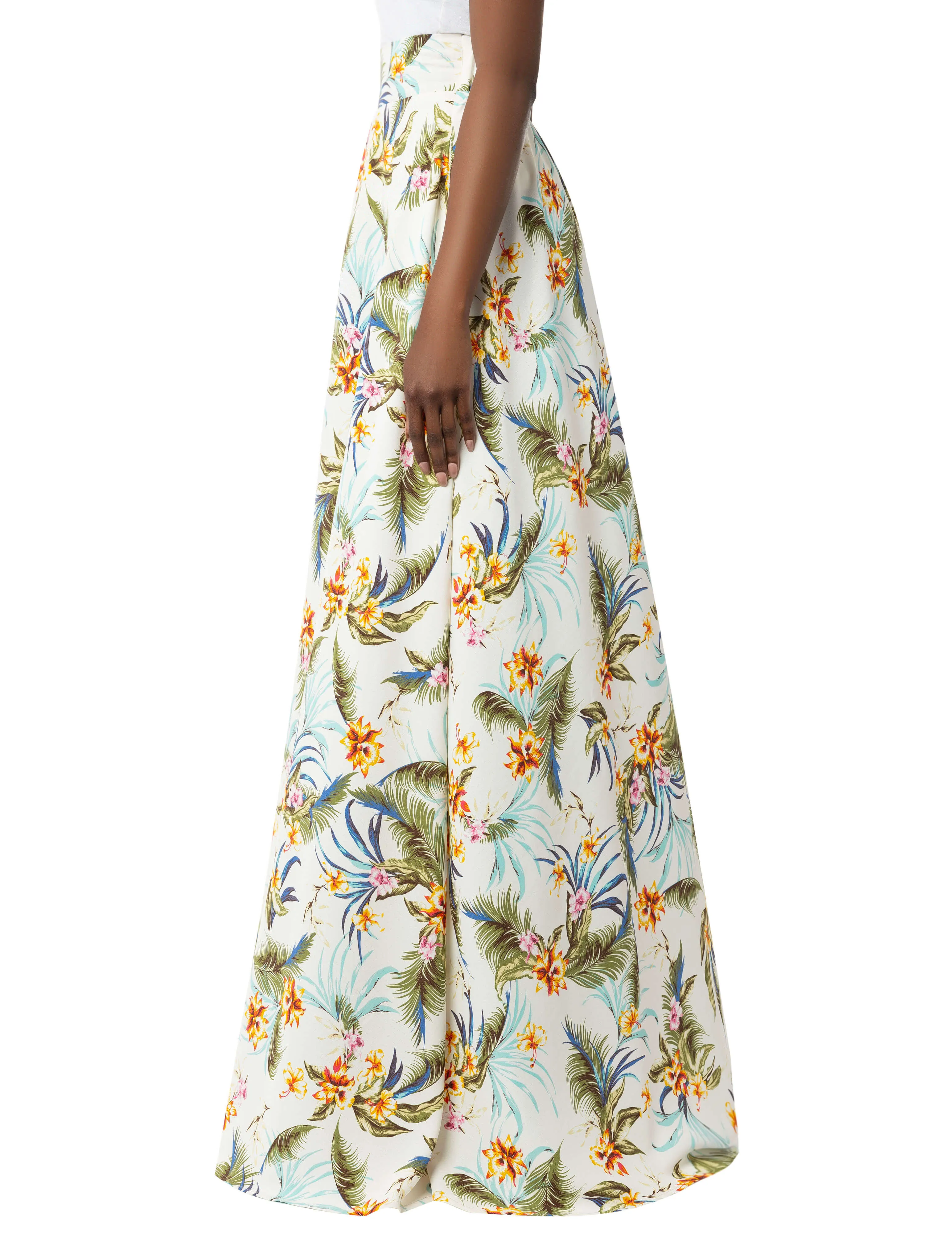 "Azalea" Ivory Print Maxi Skirt