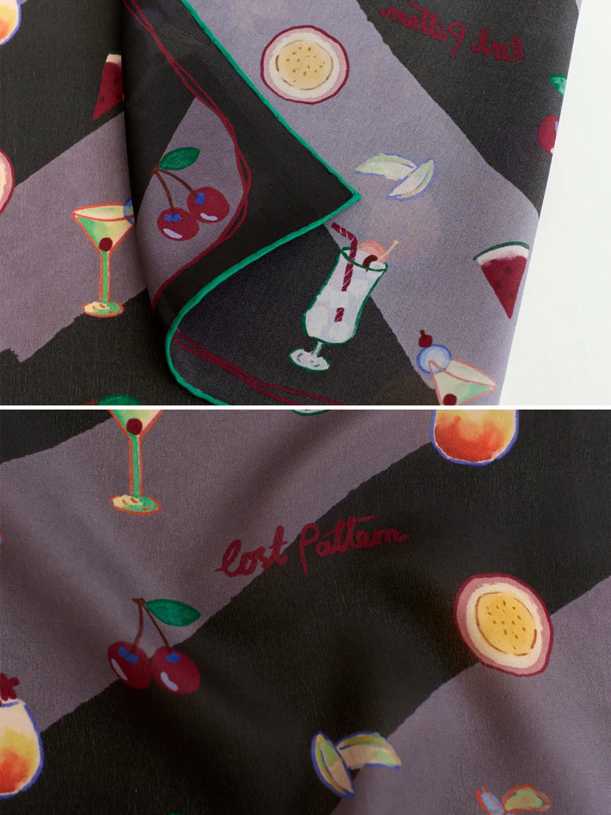 "Happy Hour" Silk Bandana - Rum Punch Brown