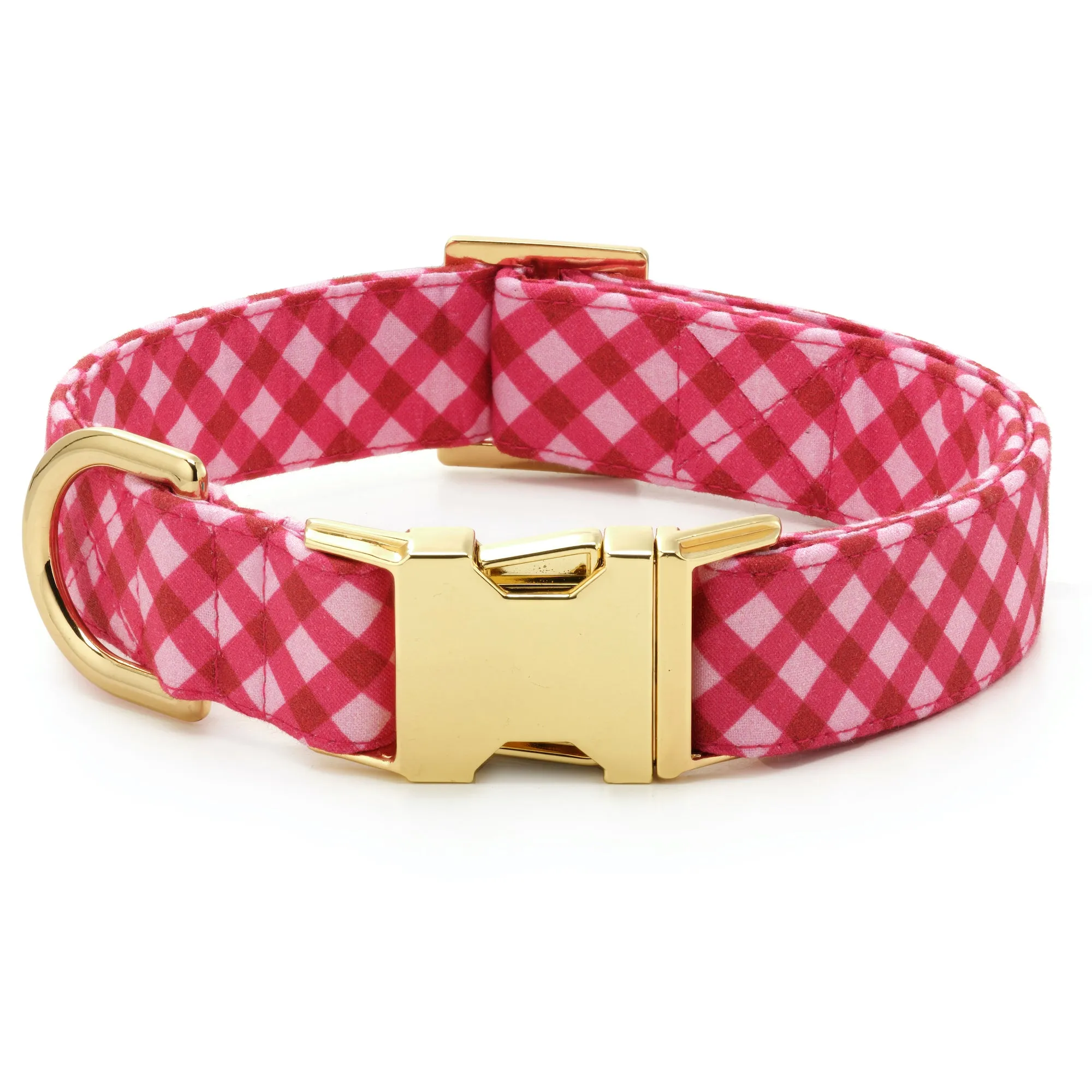 Raspberry Gingham Lady Bow Collar