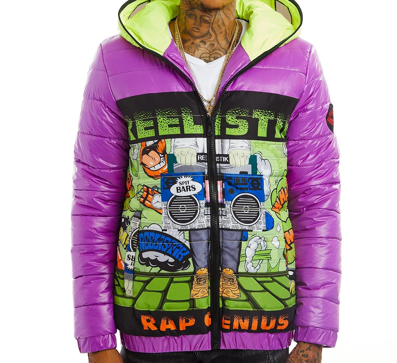 Reelistik-Rap Genius Puffer Jacket-Grass Green