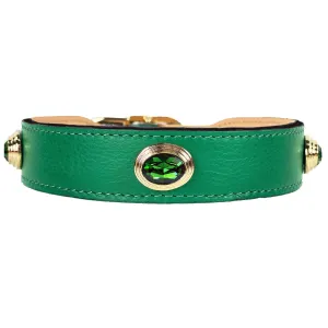 Royal Dog Collar in Emerald & Gold