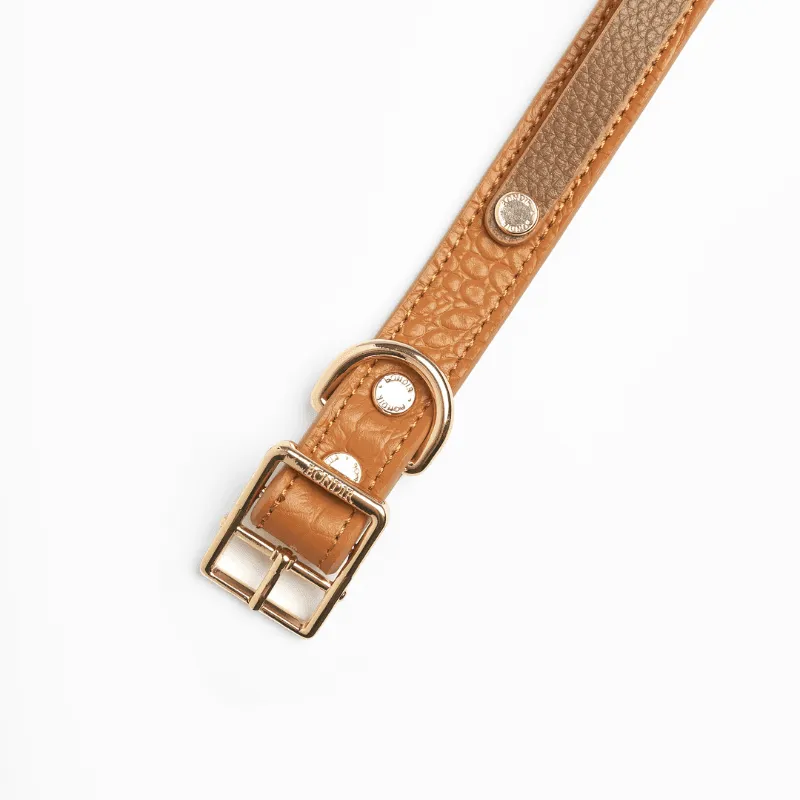 Slim Amber Leather Collar