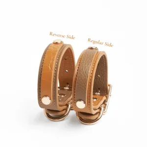 Slim Amber Leather Collar