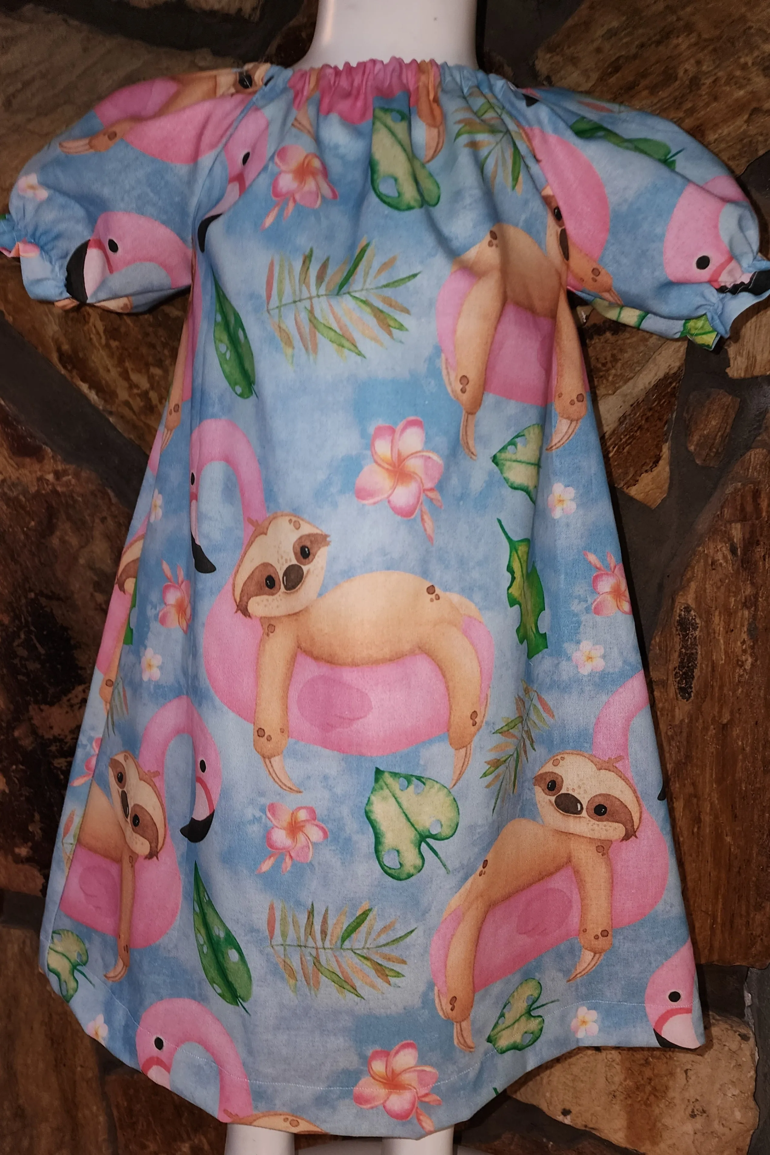Sloth and Flamigos Size 4 Dress