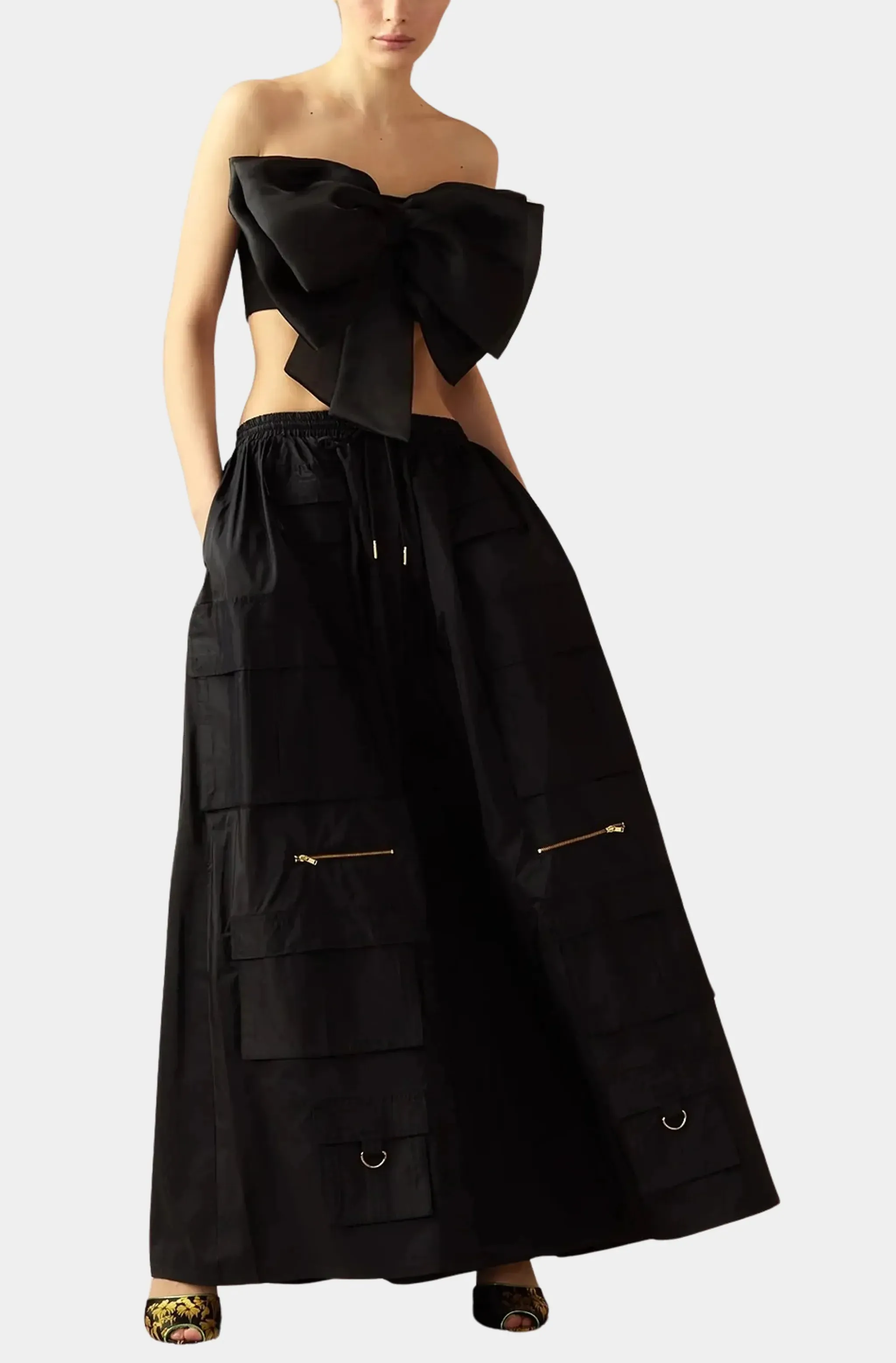 Taffeta Cargo Skirt