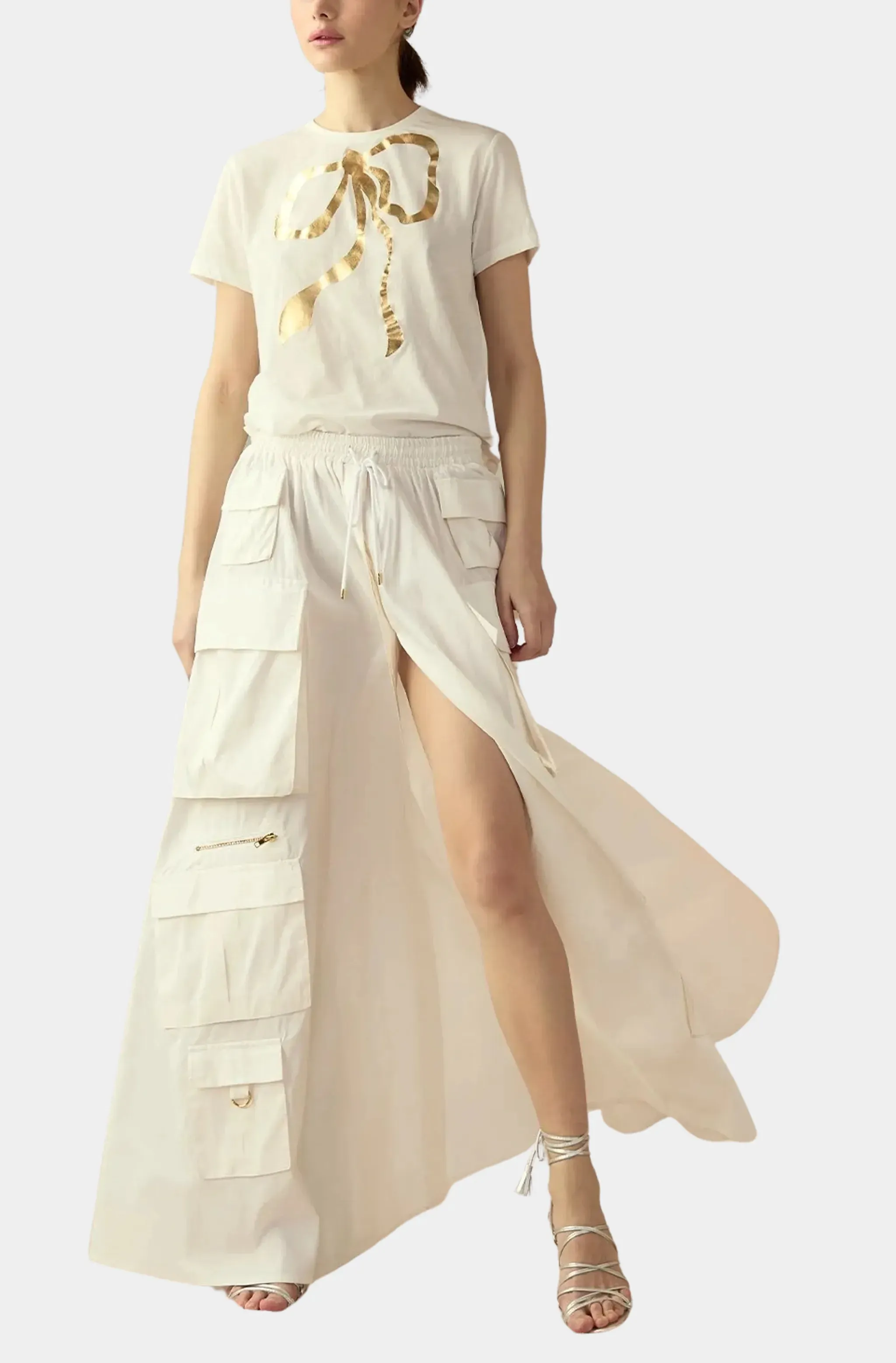Taffeta Cargo Skirt