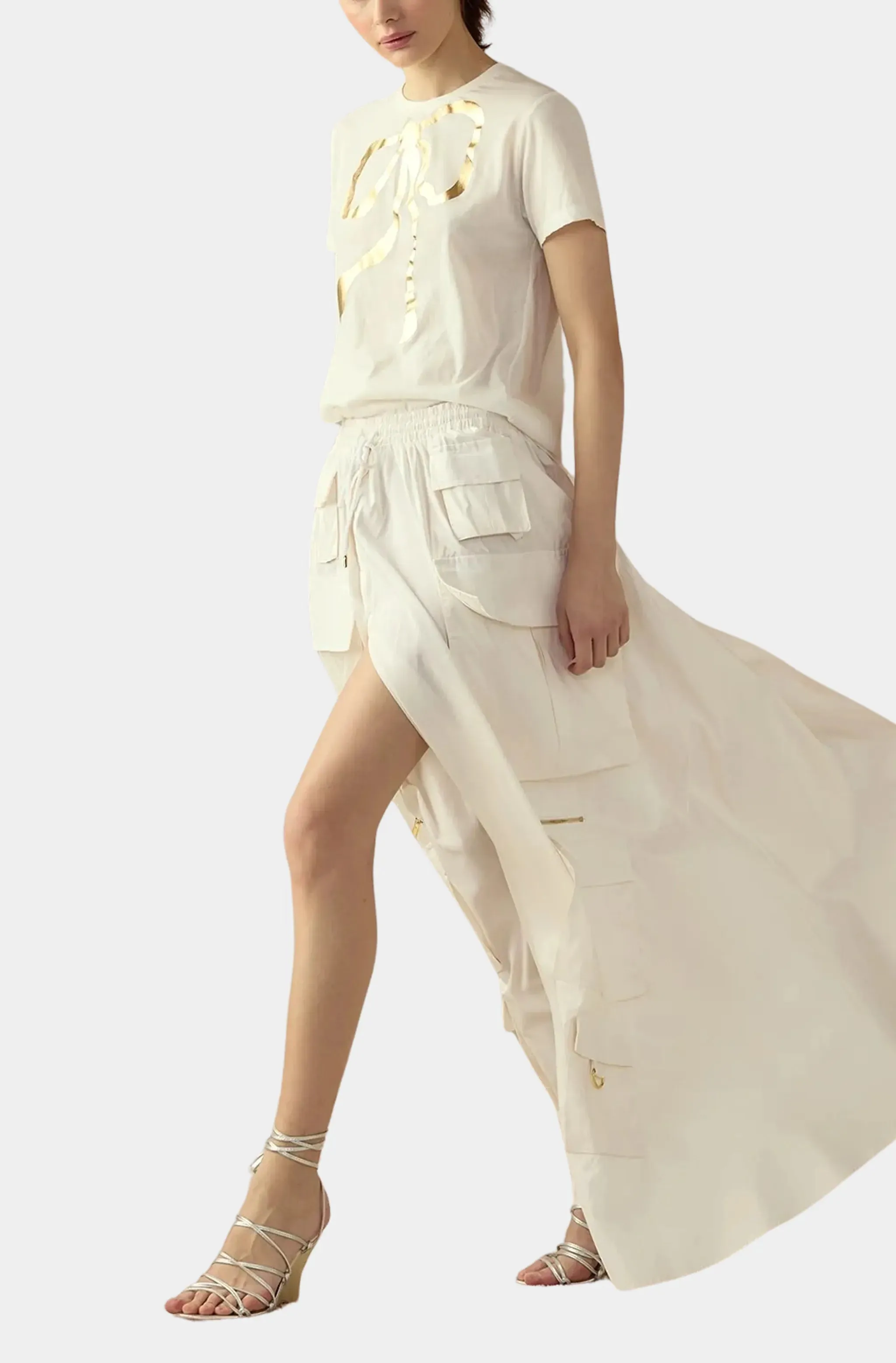 Taffeta Cargo Skirt