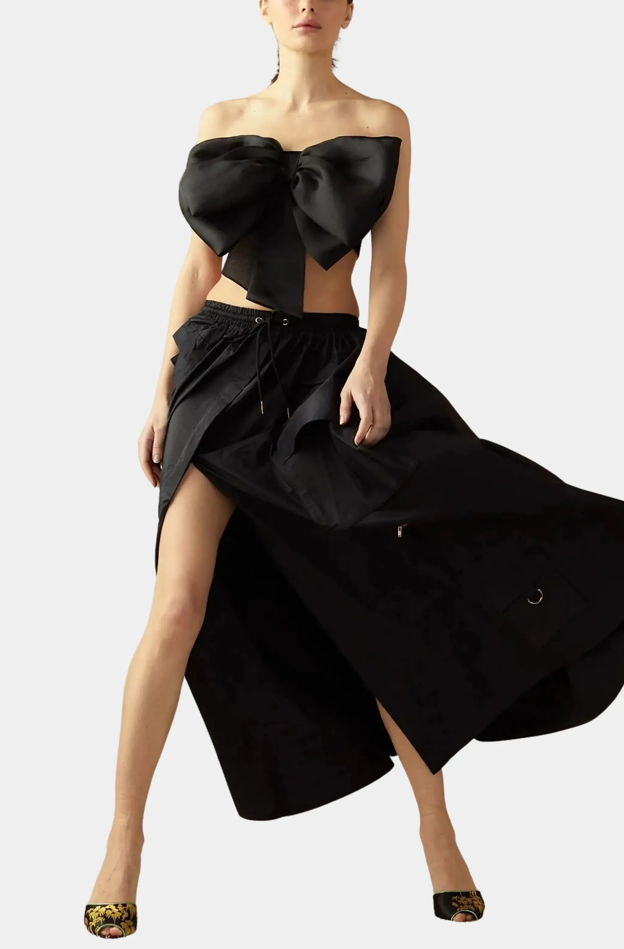 Taffeta Cargo Skirt