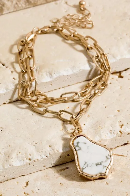 Tracey Layer Chain Natural Stone Bracelet