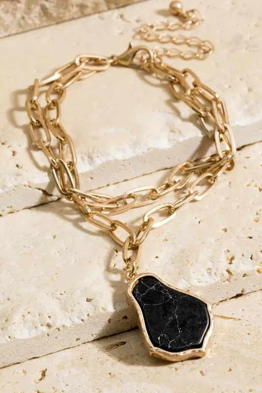Tracey Layer Chain Natural Stone Bracelet