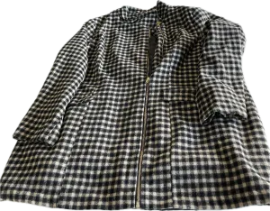 Vintage Checkered Wool Coat for Women SKU 5305