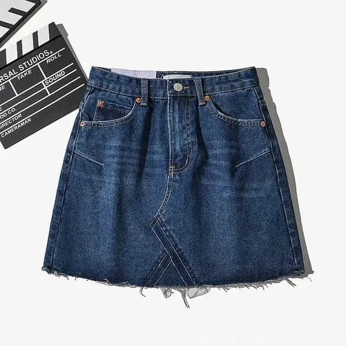 Women Denim High Waist Short Skirt