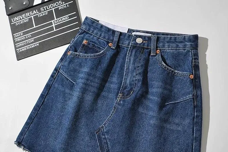 Women Denim High Waist Short Skirt