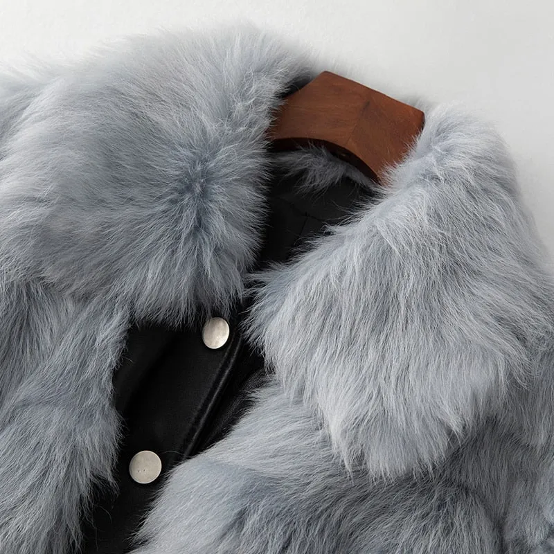 Women's Autumn/Winter Casual Thick Short Coat With Sheep Fur