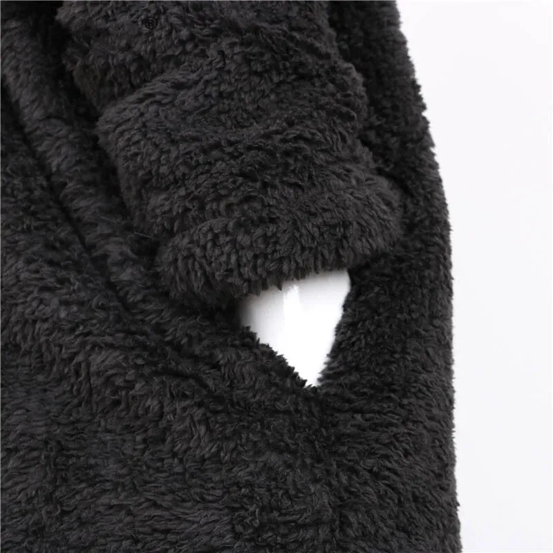 Women's Autumn/Winter Soft Plush Warm Faux Lamb's Fur Long Coat