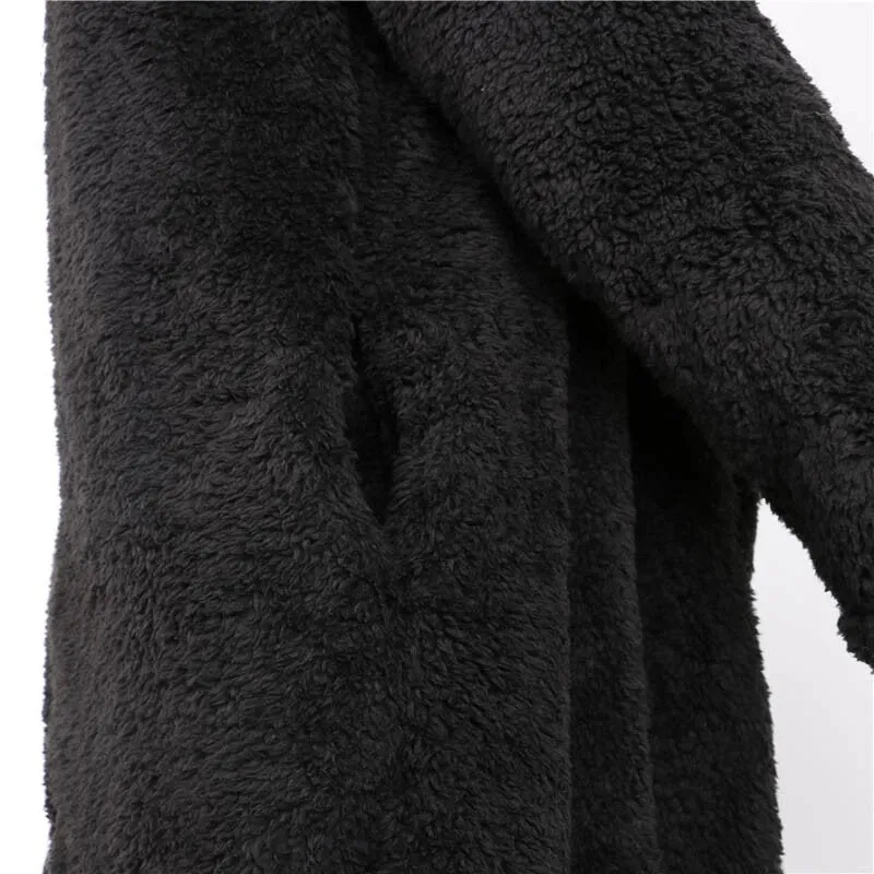 Women's Autumn/Winter Soft Plush Warm Faux Lamb's Fur Long Coat