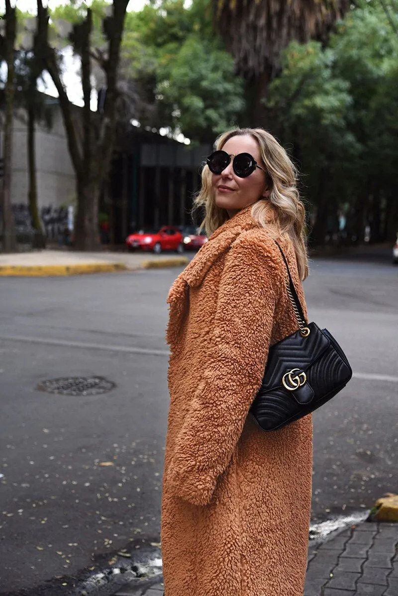 Women's Autumn/Winter Soft Plush Warm Faux Lamb's Fur Long Coat