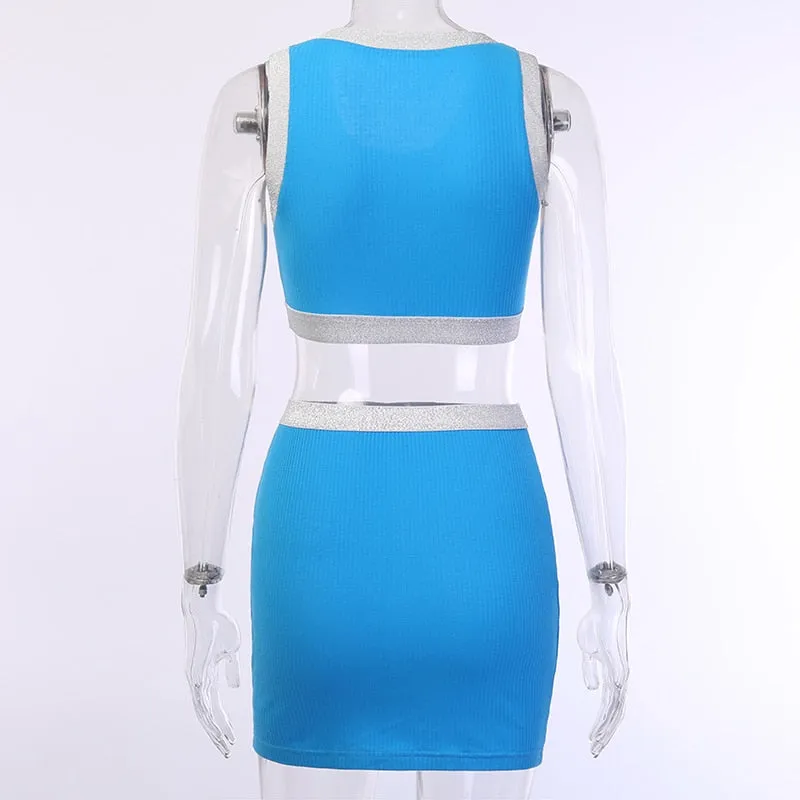 Women's Casual O-Neck Elastic Two-Piece Dress