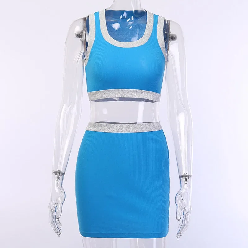 Women's Casual O-Neck Elastic Two-Piece Dress