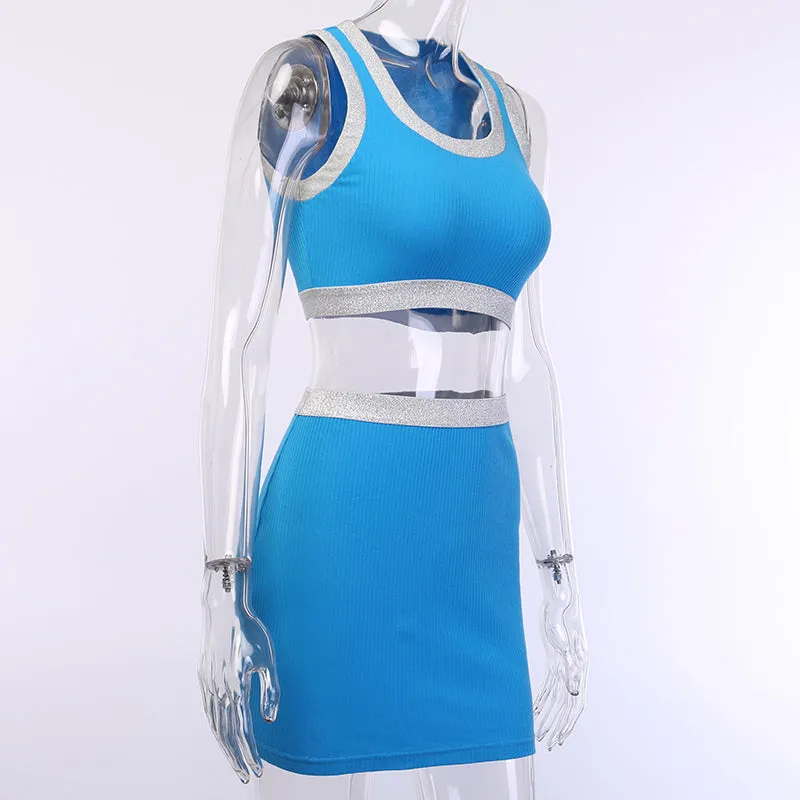 Women's Casual O-Neck Elastic Two-Piece Dress