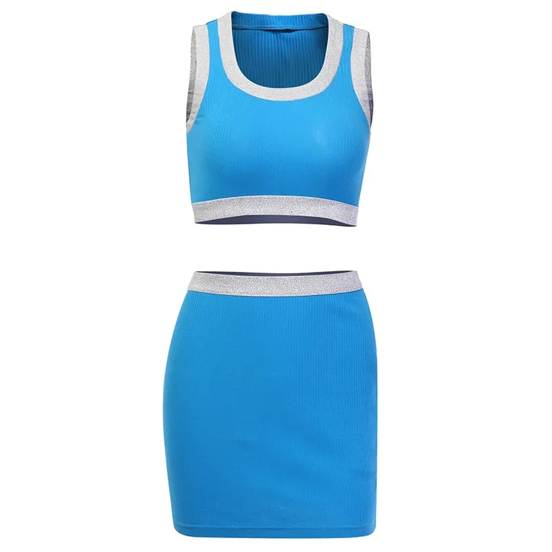 Women's Casual O-Neck Elastic Two-Piece Dress