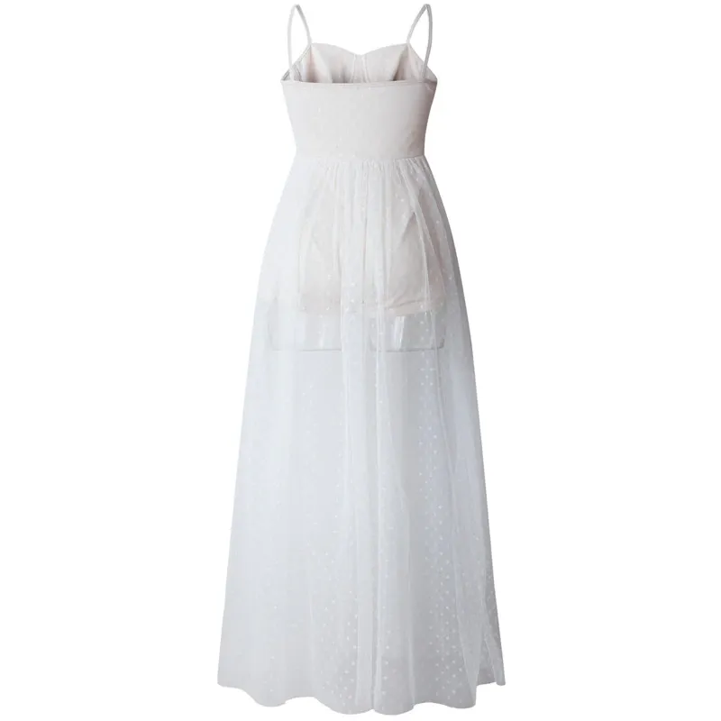 Women's Summer Mesh A-Line High-Waist Long Dress