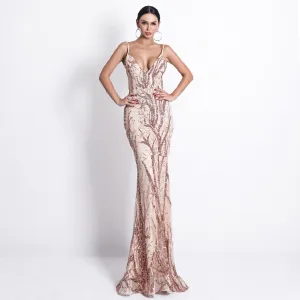 Women's Summer Off-Shoulder V-Neck Sequin Dress