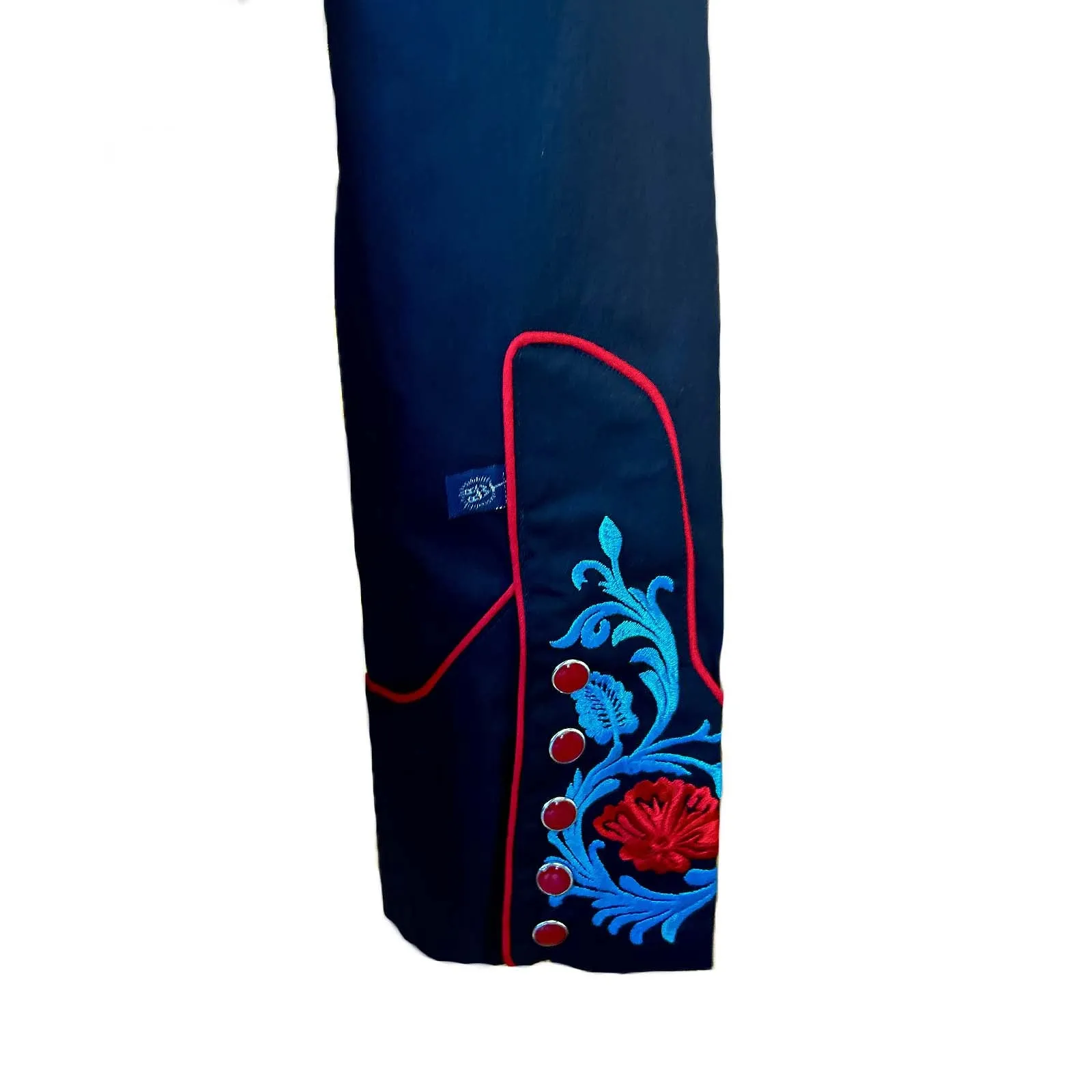 Women's Vintage Floral Embroidery Black Western Shirt