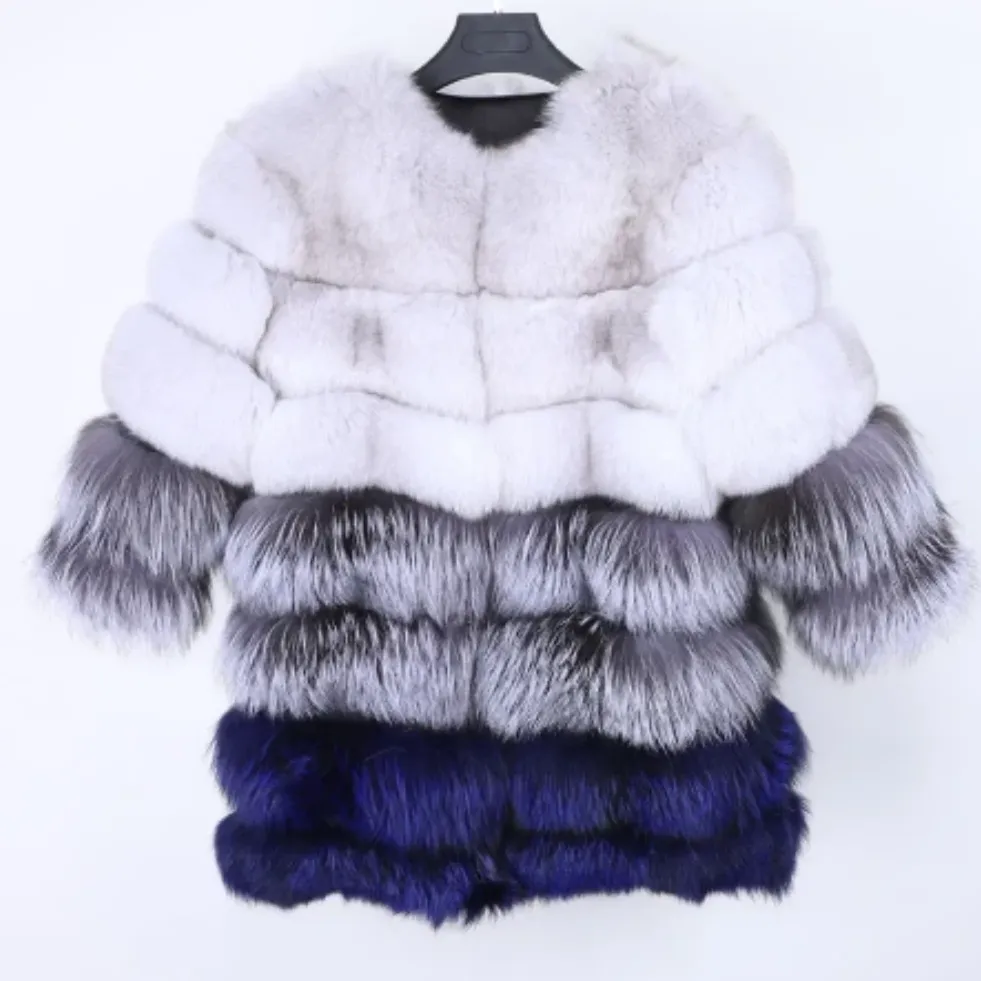 Women's Winter Casual Thick O-Neck Parka With Fox Fur