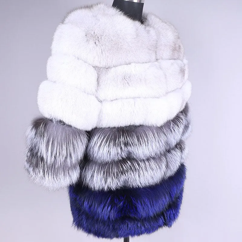 Women's Winter Casual Thick O-Neck Parka With Fox Fur