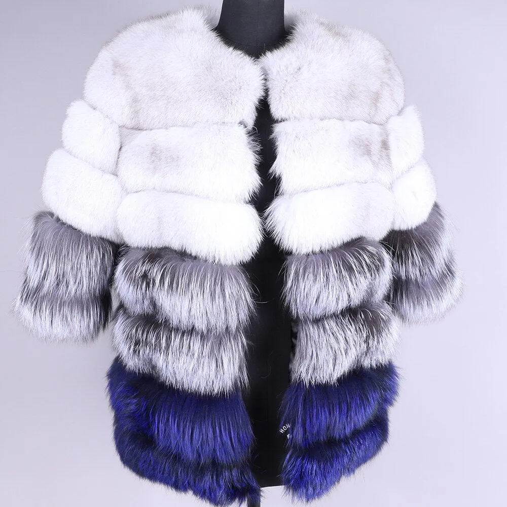 Women's Winter Casual Thick O-Neck Parka With Fox Fur