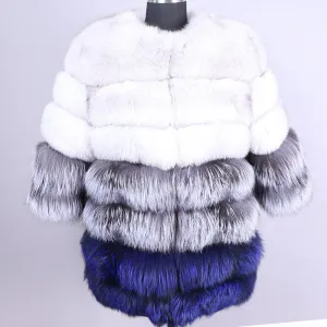 Women's Winter Casual Thick O-Neck Parka With Fox Fur
