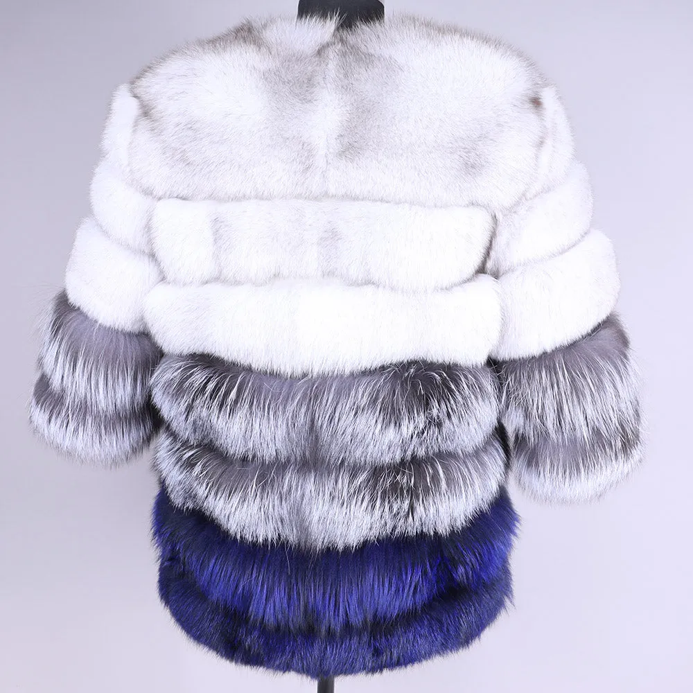 Women's Winter Casual Thick O-Neck Parka With Fox Fur