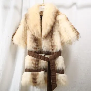 Women's Winter Thick Slim Vest With Raccoon Fur