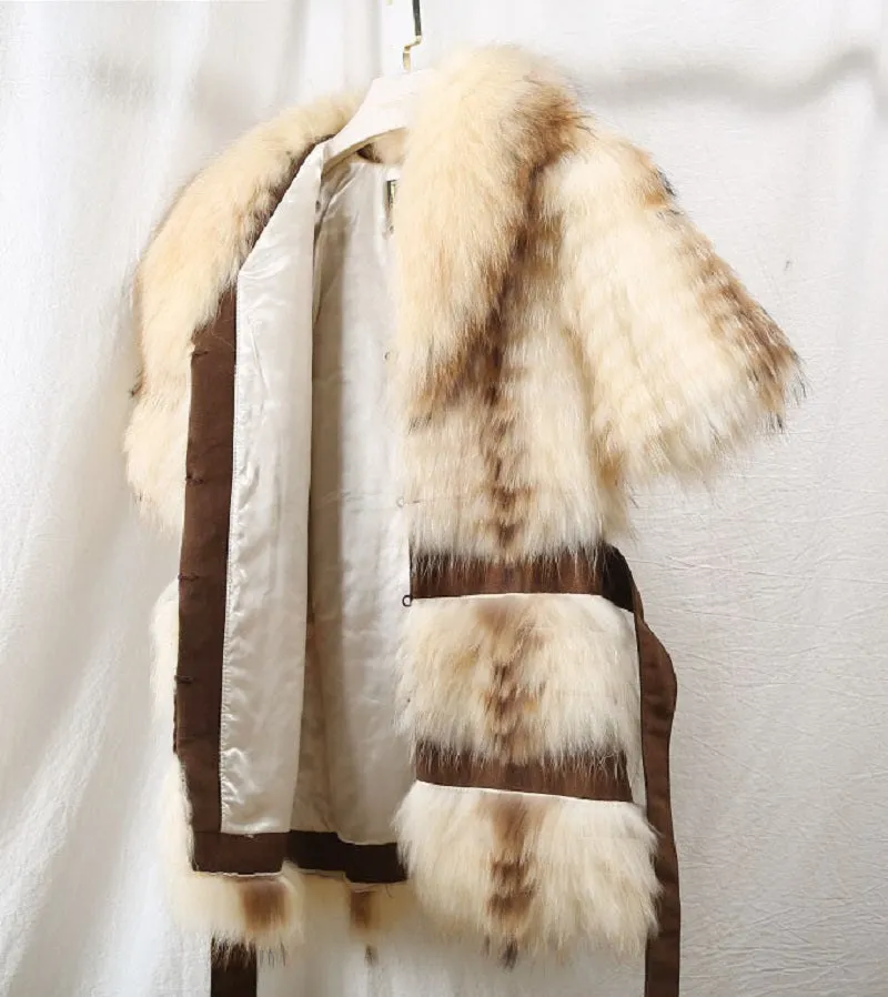 Women's Winter Thick Slim Vest With Raccoon Fur